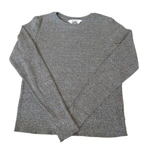 Athleta Girl Heather Grey Long Sleeve Performance Ribbed TShirt Girls Size S (7)